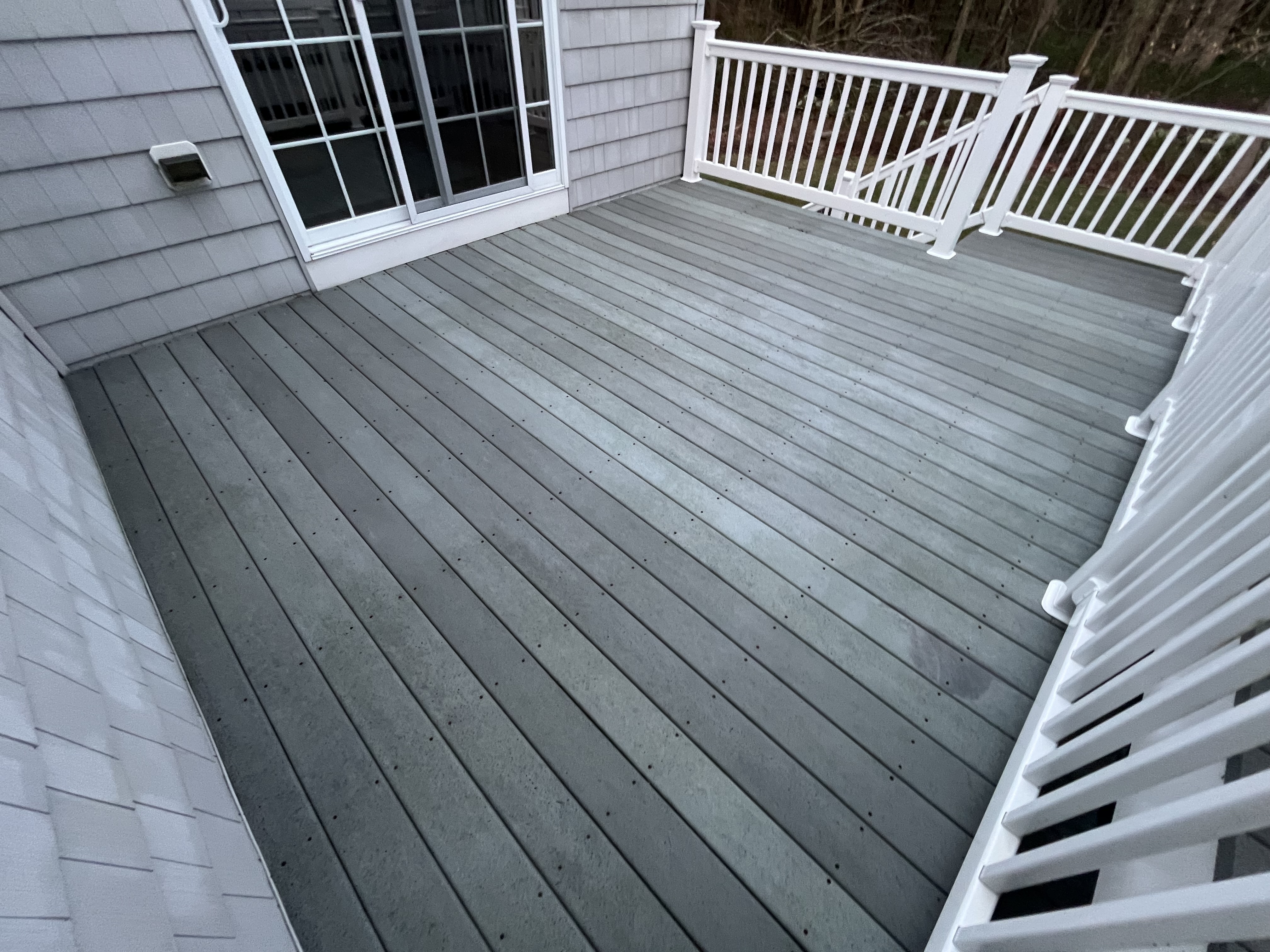Deck after H2WOAH cleaning — clean bright surface