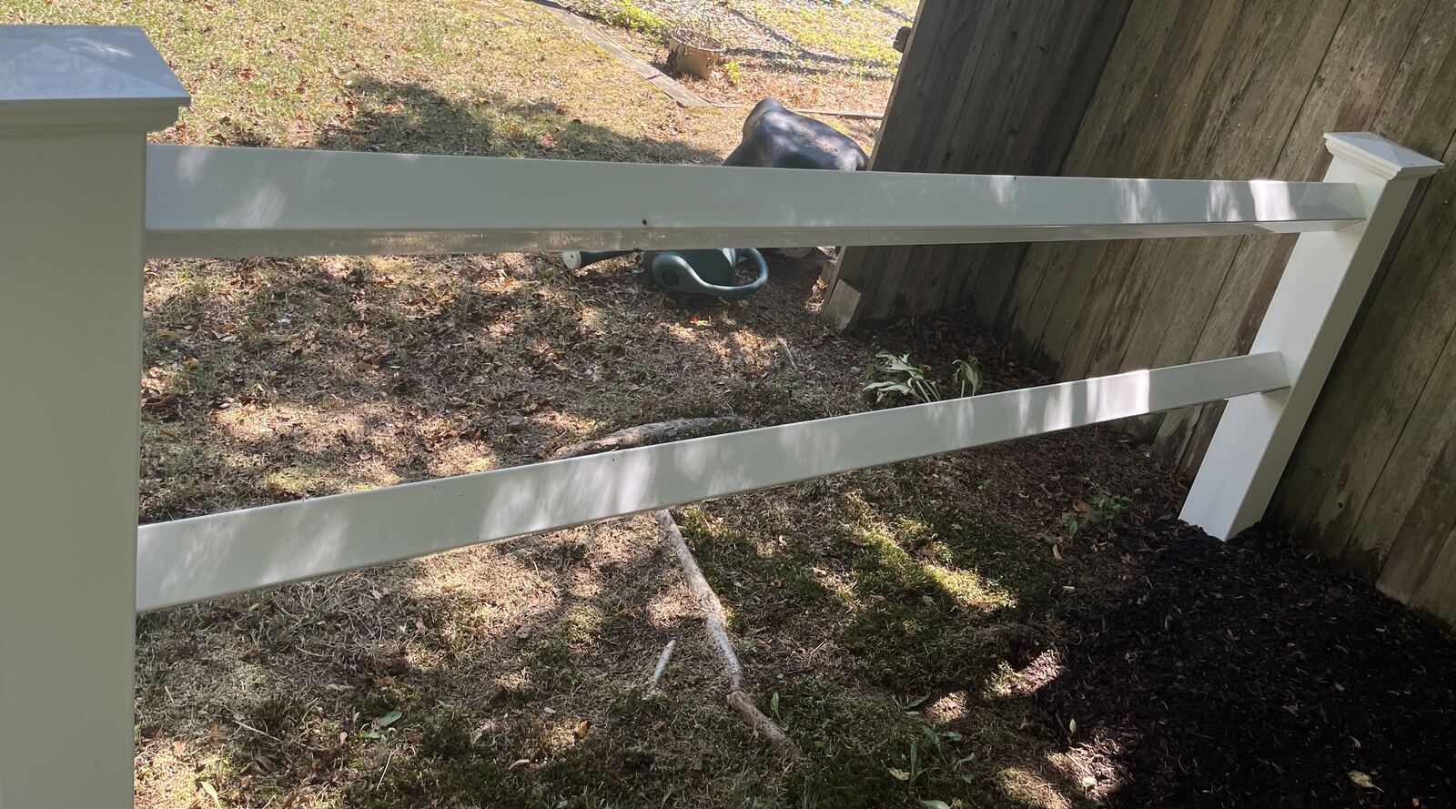 After white rail fence cleaning in Marshfield MA by H2WOAH Exterior Cleaning showing a bright clean fence
